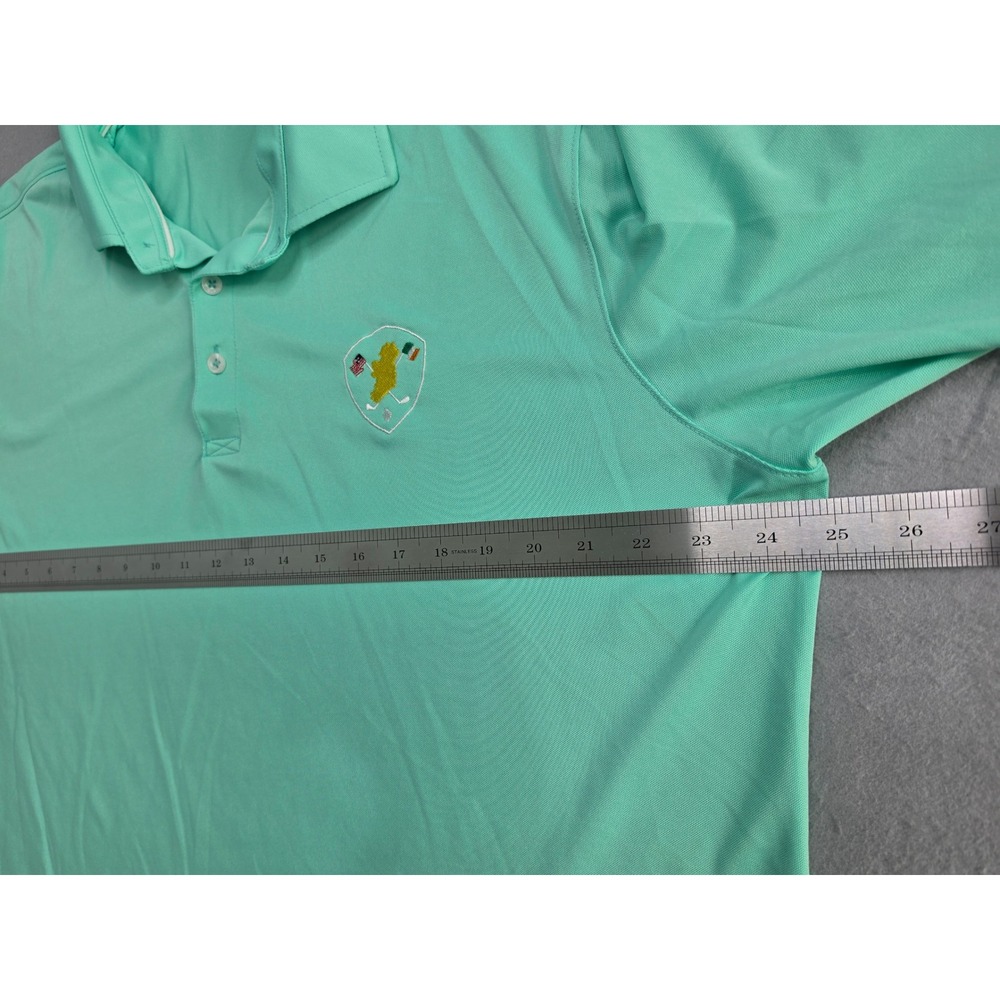 Holderness & Bourne Polo Shirt Mens XL Mint Green Stretch Logo Golf Performance - Picture 6 of 8